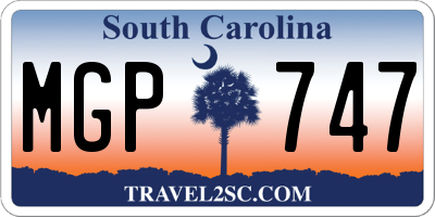 SC license plate MGP747