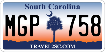SC license plate MGP758