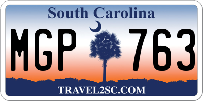 SC license plate MGP763