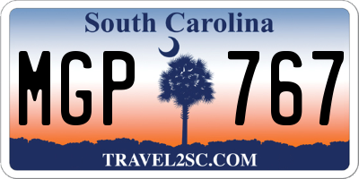 SC license plate MGP767
