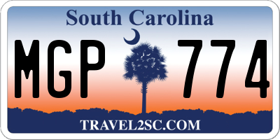SC license plate MGP774