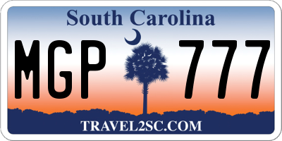 SC license plate MGP777