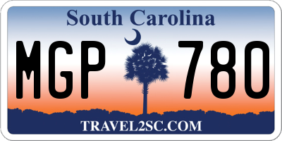 SC license plate MGP780