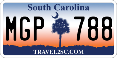 SC license plate MGP788