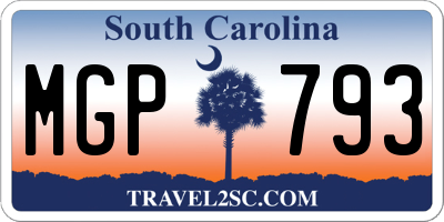 SC license plate MGP793