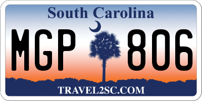 SC license plate MGP806