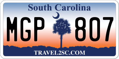 SC license plate MGP807