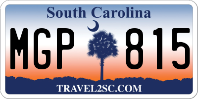 SC license plate MGP815