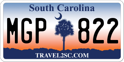 SC license plate MGP822