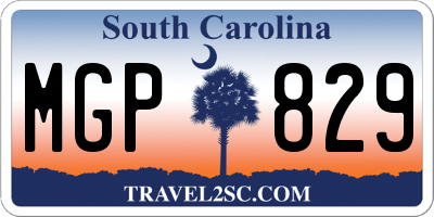 SC license plate MGP829