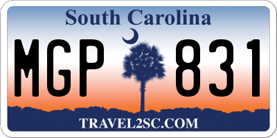 SC license plate MGP831