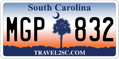 SC license plate MGP832