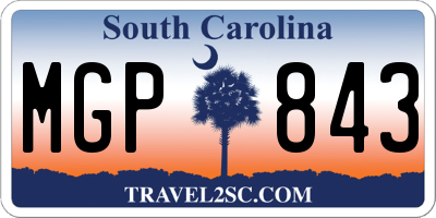 SC license plate MGP843