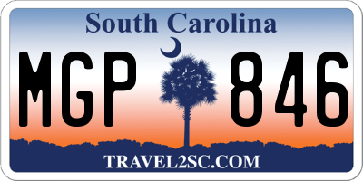 SC license plate MGP846