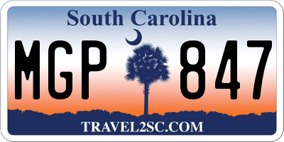 SC license plate MGP847