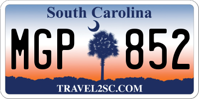 SC license plate MGP852