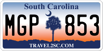 SC license plate MGP853