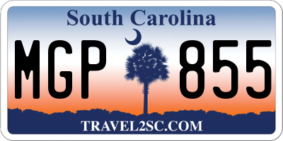 SC license plate MGP855