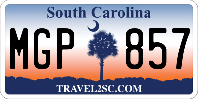 SC license plate MGP857