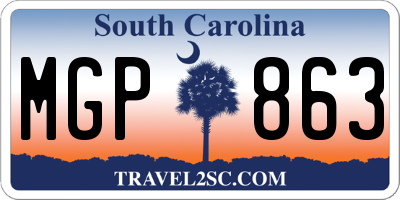 SC license plate MGP863