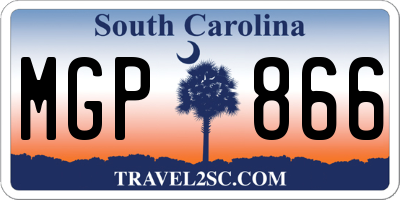 SC license plate MGP866