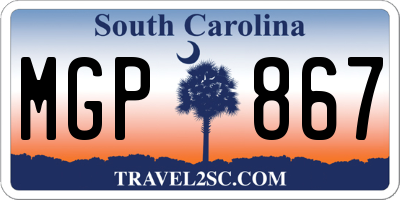 SC license plate MGP867