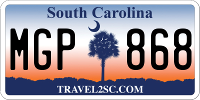 SC license plate MGP868