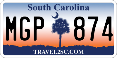 SC license plate MGP874