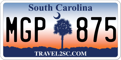 SC license plate MGP875