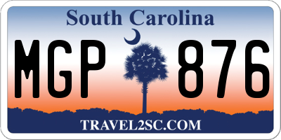 SC license plate MGP876