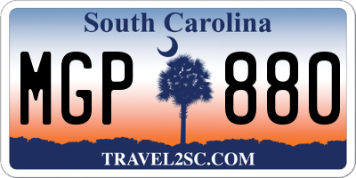 SC license plate MGP880