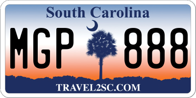 SC license plate MGP888