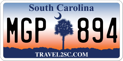 SC license plate MGP894
