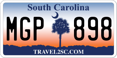 SC license plate MGP898