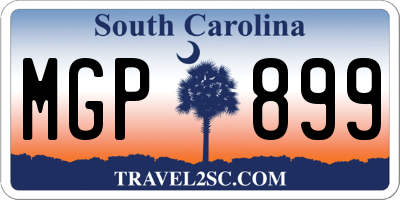 SC license plate MGP899