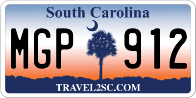 SC license plate MGP912