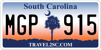 SC license plate MGP915