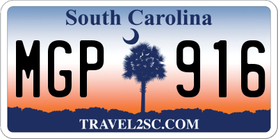 SC license plate MGP916