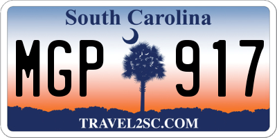 SC license plate MGP917