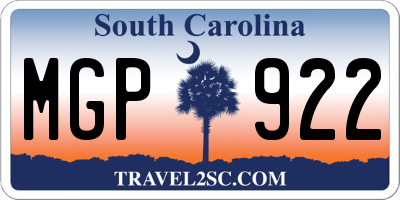 SC license plate MGP922