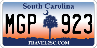 SC license plate MGP923