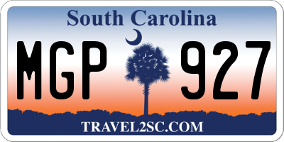 SC license plate MGP927