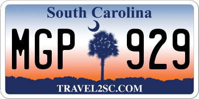 SC license plate MGP929