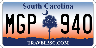 SC license plate MGP940