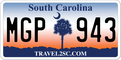 SC license plate MGP943