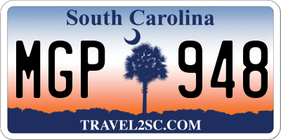 SC license plate MGP948