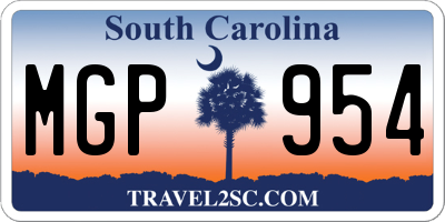 SC license plate MGP954