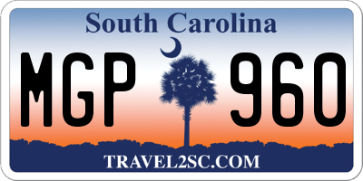 SC license plate MGP960