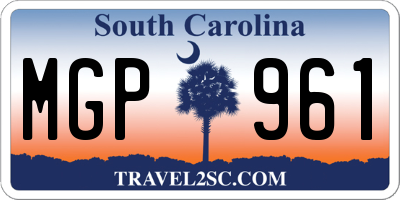 SC license plate MGP961