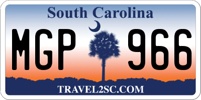 SC license plate MGP966